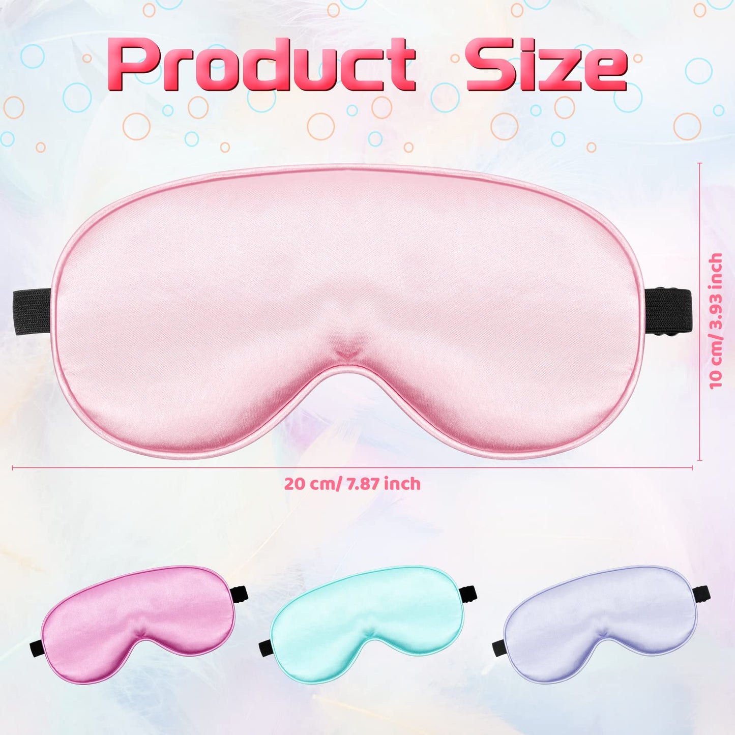 24 Pack Silk Eye Mask for Kids Smooth Soft Multicolor Blindfold with Adjustable Strap Lightweight Eye Cover Children Sleeping Mask Kids Sleep Shade Cover for Travel(Fresh Colors)