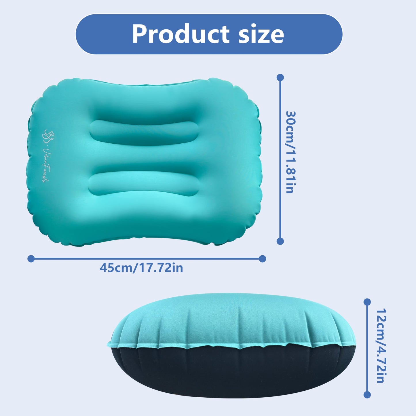 SSS·UrbanForests Ultralight Inflatable Camping Pillow – Compact & Ergonomic Travel Pillow for Neck and Lumbar Support – Waterproof, Portable for Hiking, Backpacking, Airplane & Outdoor Adventures