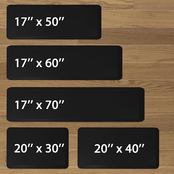 1" Extra Thick Anti Fatigue Floor Mat 40" L x 20" W,Kitchen Mat, Standing Desk Mat,140D Advanced PU Foam Ergonomic Comfort at Home, Office, Garage, Sink (Denim)