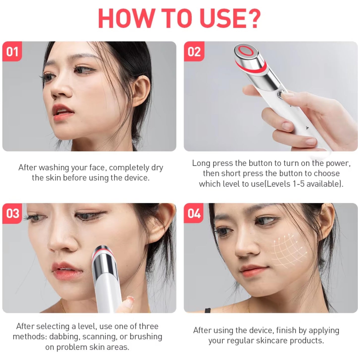 All in One Skin Care Device - Facial Glow Booster for Maximizing and Boosting Skin Care Absorption - Noneedling, Radiance, Elasticity | LED Anti-Wrinkle Device | Skin Care Firming, Toning | Upgraded