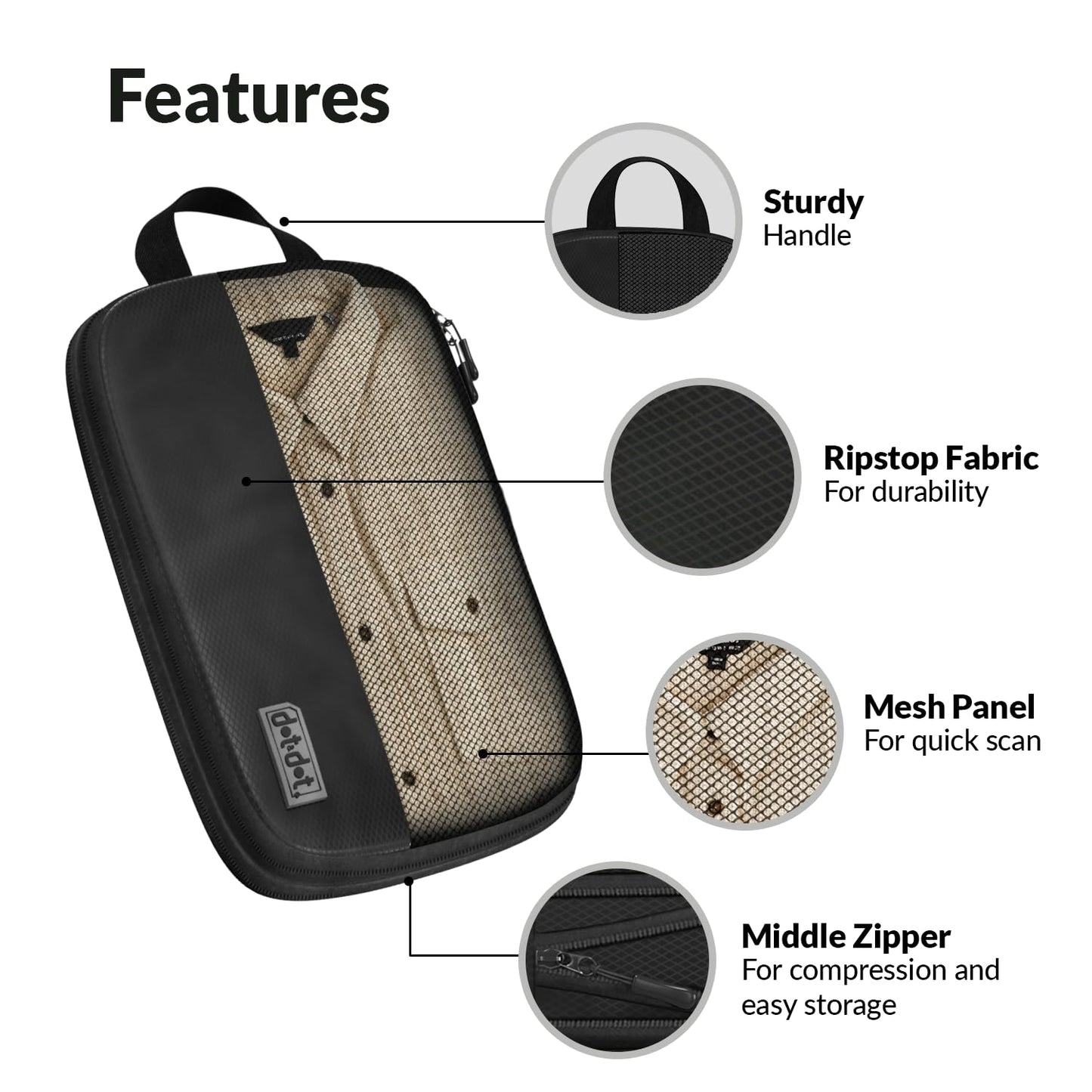 4pc Large Compression Packing Cubes for Travel - Luggage Packing Organizers - Travel Packing Cubes for Suitcases