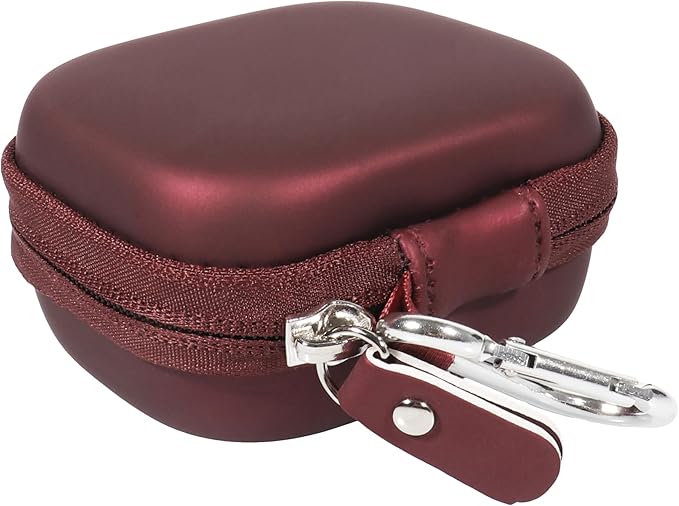 CaseSack Case for JLab Go Pop+,Go Air Pop, Air, Air Tones+/ Tones, JBuds Mini True Wireless Earbuds, Compact Organizer for The Charger case and Charger Cord (Red)