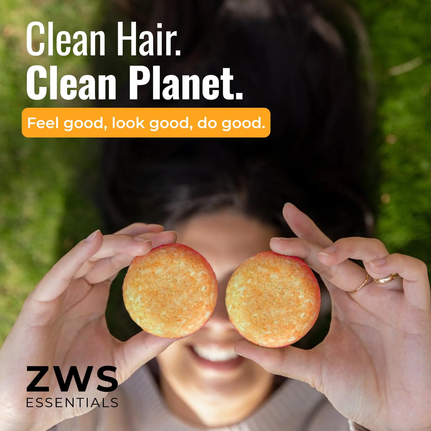 ZWS Essentials Sunshine Shampoo Bar, Vegan Solid Hair Cleanser with Mango, Orange, Pineapple, and Vanilla, for All Hair Types, Zero Waste, Travel-Friendly, Clean Beauty