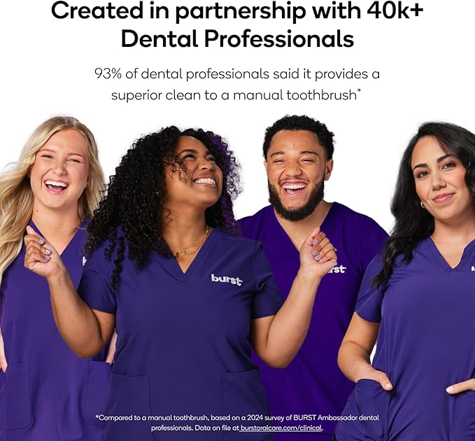 Burst Nova Toothbrush (Red) | Sonic Powered Teeth Whitening | Super-Soft Bristles | 18000 VPM | 2 Minute Timer | Aluminum Handle | Replaceable Brush Head | Compact Size | with AAA Battery