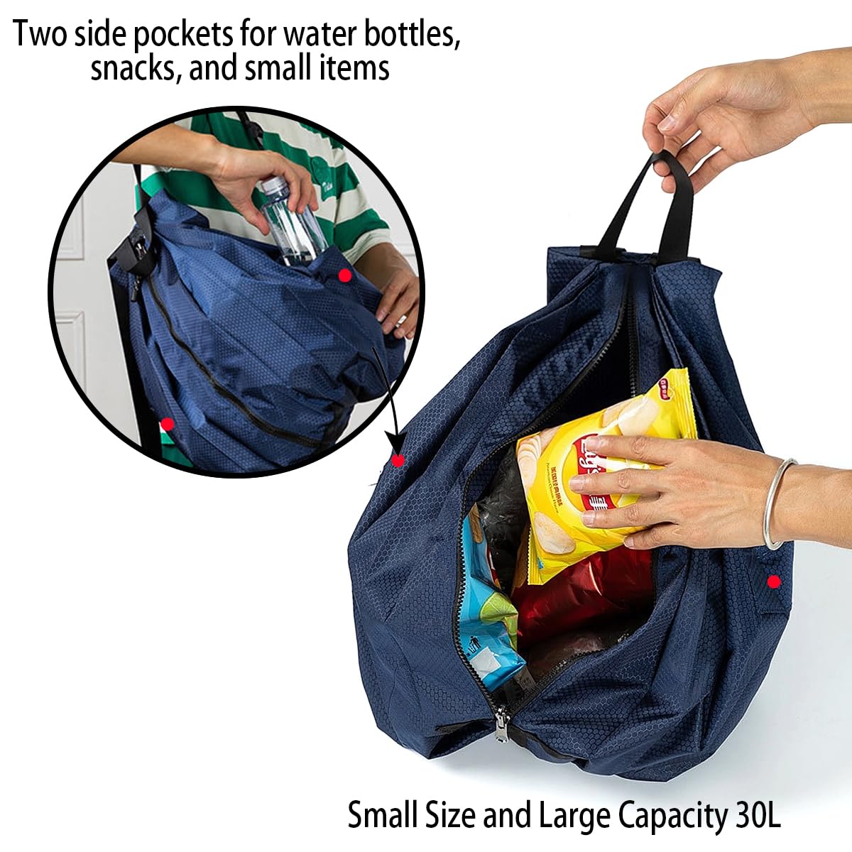 CAFINY Ultra Lightweight Waterproof Small Hiking Backpack,Packable, Foldable Collapsible For Beach, Camping And Gym,Small Gym Bag, Casual daypacks, Travel Backpack, (Black)