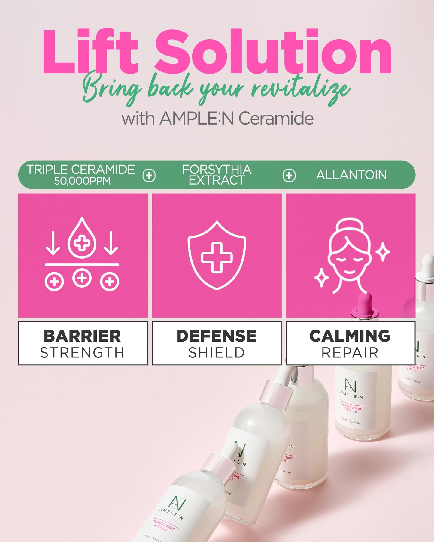 AMPLE:N Ceramide Shot Ampoule – Anti Aging and Hydrating Serum with Ceramide for Deep Moisturization – For Dry & Rough Skin to Reduces Wrinkles & Repairs Skin, 1.01 fl.oz.