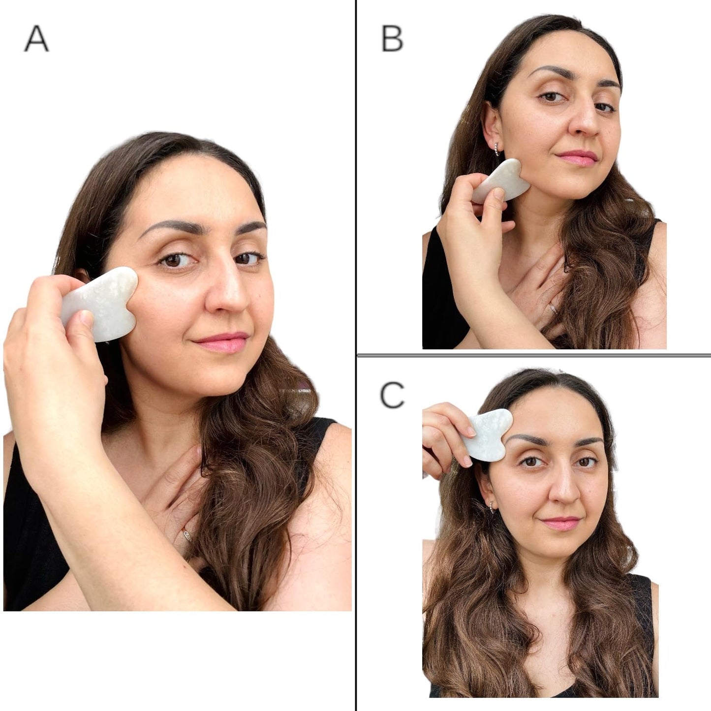 Generic Lucky LAMA White Jade Roller and Gua Sha 2 in 1 Set for Face and Body Anti Aging, Anti-Wrinkle, Reducing Puffiness and Redness Facial Tools Face Roller and Gua Sha Set for Men Women