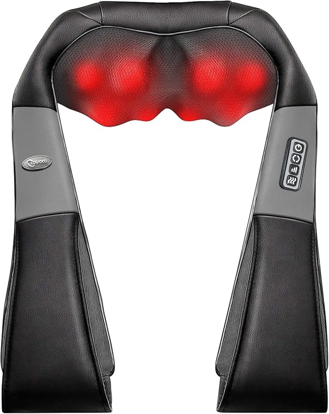 cotsoco Neck Massager, Shiatsu Neck and Back Massager with Heat for Pain Relief, Deep Tissue 3D Kneading Massage Pillow, Relaxation Gifts for Men and Women, Gifts for Dad, Elderly, Wife(Dark Gray)