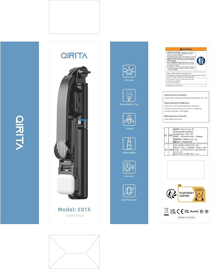 42" Selfie Stick Tripod with Fill Light Extendable Phone Stand All-in-1 Selfie Stick Travel Tripod with Detachable Remote & Phone Holder Cell Phone Tripod Compatible with iPhone/Android