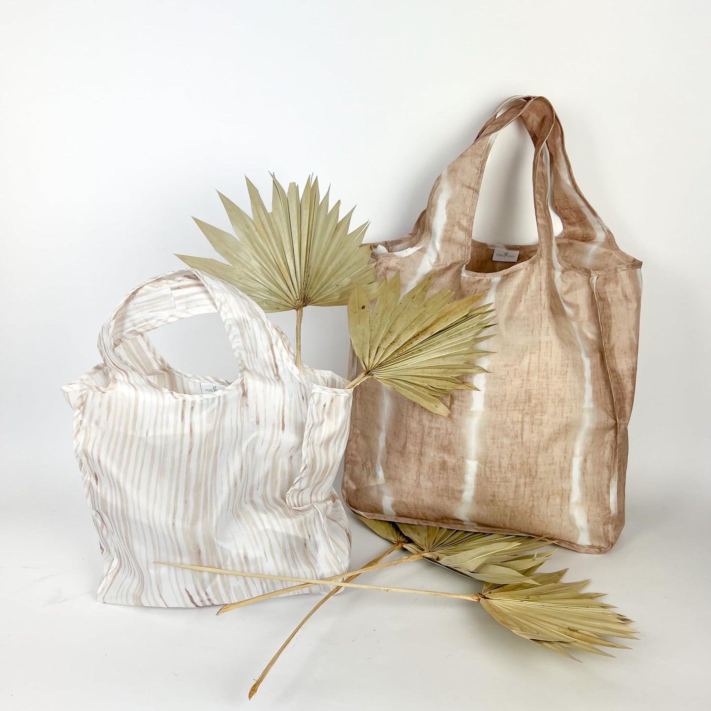 Pure Sage Reusable Grocery Bag - Stylish Shopping Bag for Groceries - Foldable Tote Bag - Medium Size - Natural Mood