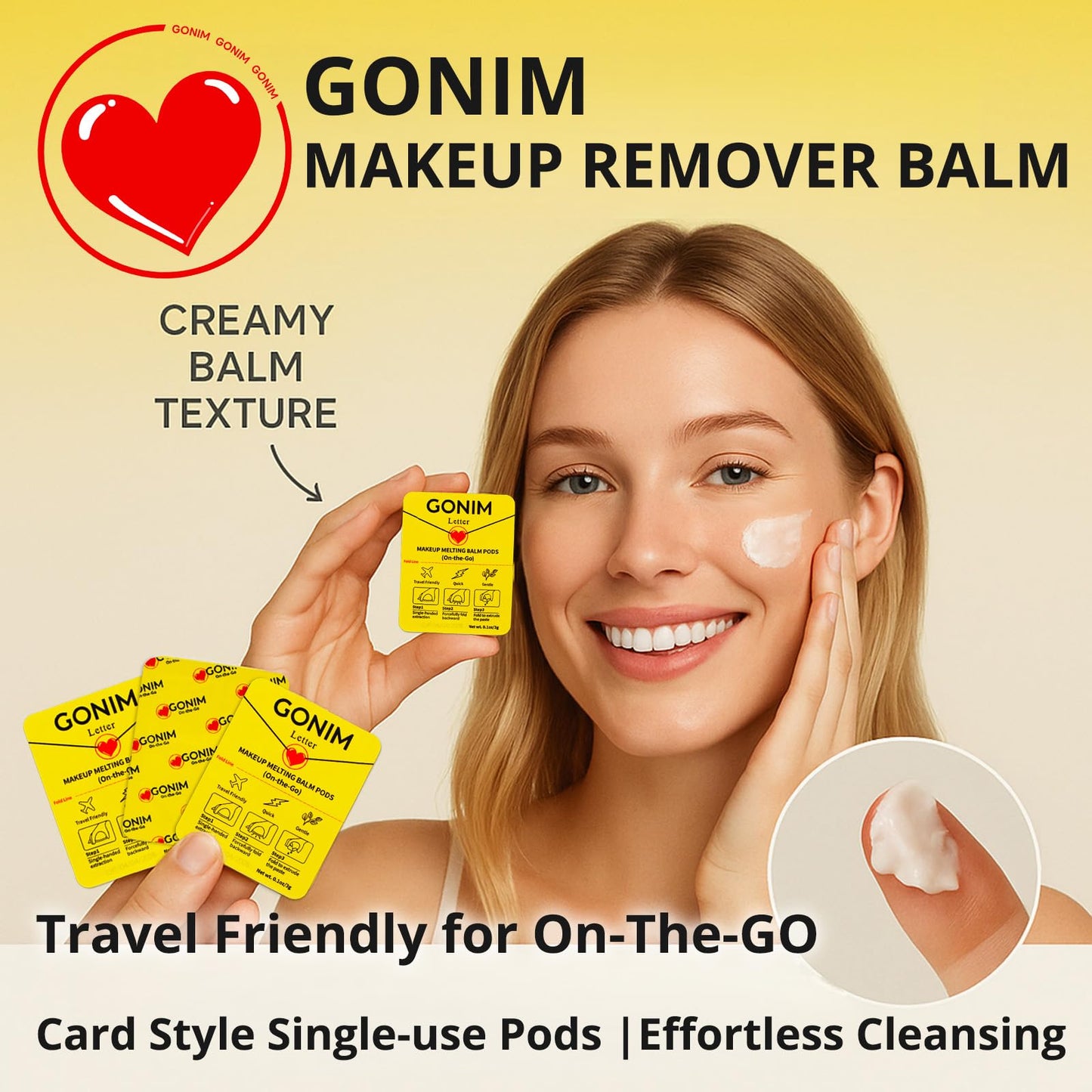 GONIM Cleansing Balm Makeup Remover, Hydrating Facial Cleanser for On-the-Go, Makeup Remover Melting Balm, Travel Size Mini Makeup Cleansing Oil, Travel Essentials for Women, Soothing 3gx15pcs