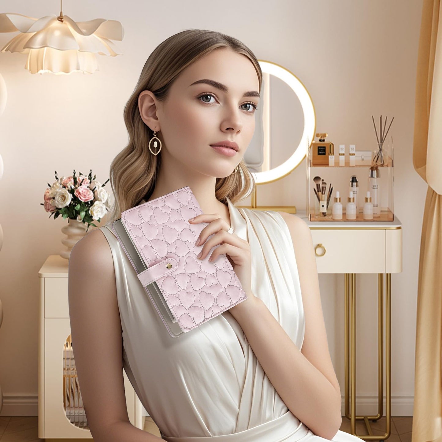 Ylfahjs Travel Jewelry Organizer Case,Jewelry Storage Roll Bag for Women,Tangle-Free Portable Storage for Necklaces & Earrings/Rings/Bracelets,Jewelry Storage Book, Waterproof Organizer Bag