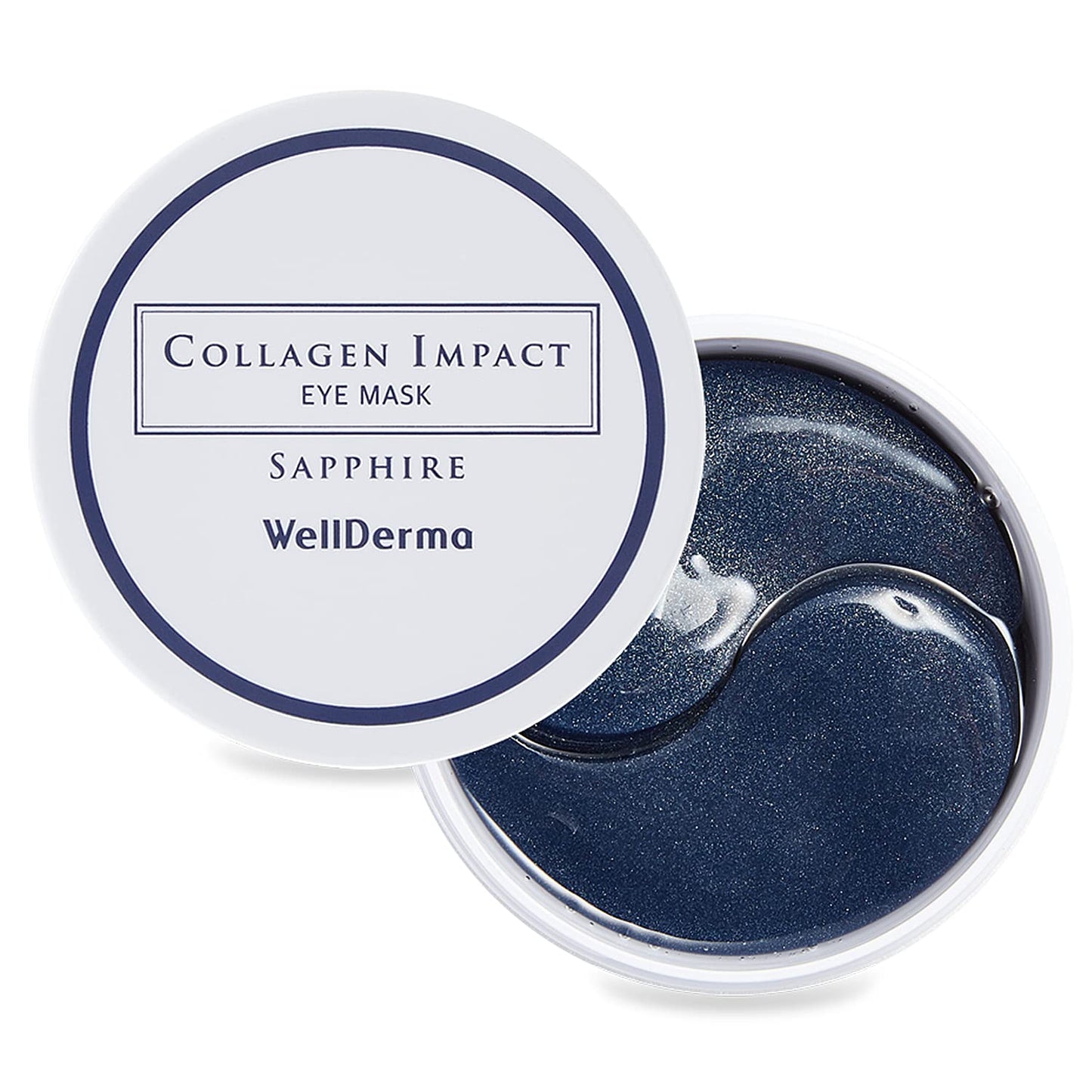 WELLDERMA Collagen Impact Sapphire Eye Mask 60 Sheets - NOURISHing ENRICHed Moisturizing Hydrogel Eye Patches Wrinkles Collagen, Under Eye for Dark Circles, Dry and Dull Skin