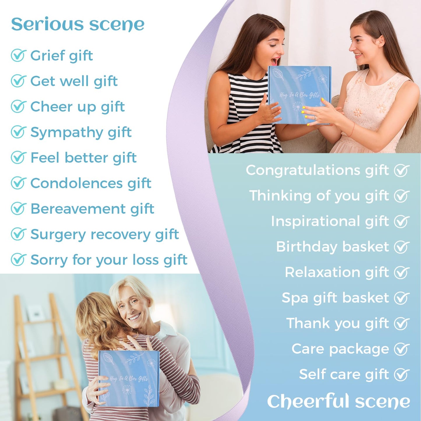 13PCS Get Well Care Package Gifts for Women, Self Care Gifts Basket, After Surgery Recovery Gift Set for Friends Sister Mom, Thank of You Present for Her Care Package for Women