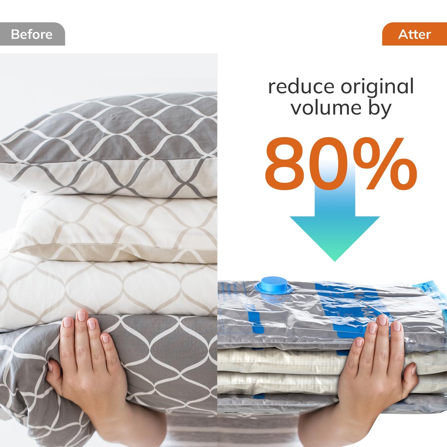 Vacuum Luggage Storage Bags with Cordless Electric Portable Pump, Double Zipper Sealed Space Saver Bag, Compression for Clothes, Bedding and Travel Essentials