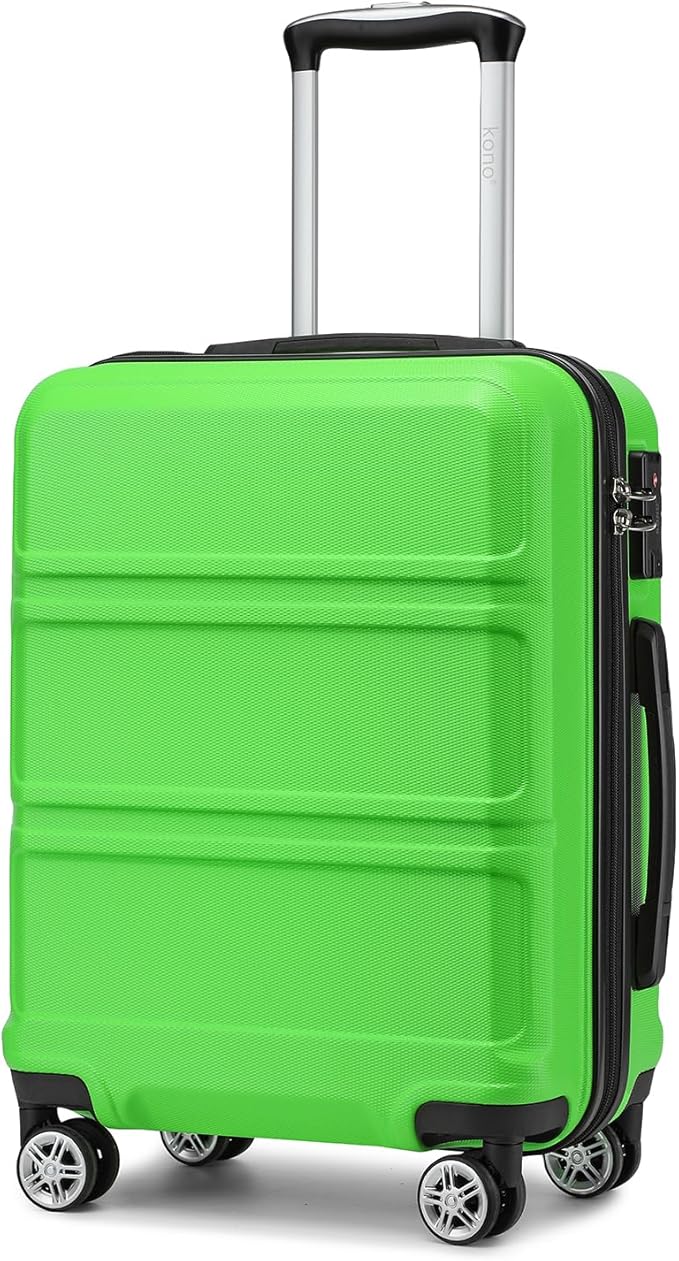 Kono 20'' Carry on Luggage Lightweight with Spinner Wheel TSA Lock Hardside Luggage Durable Small Carry on Suitcase Apple Green