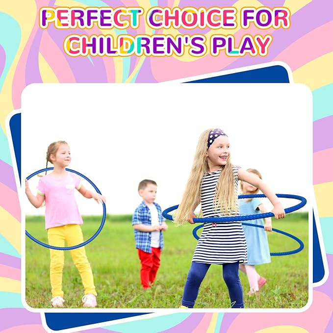 2 Pcs Toy Hoop Exercise Hoop Detachable Adjustable Plastic Toy Ring Playground Equipment for School Colored Circles Exercise Ring for Teens Dog Agility Equipment(Royal Blue,23 Inch)