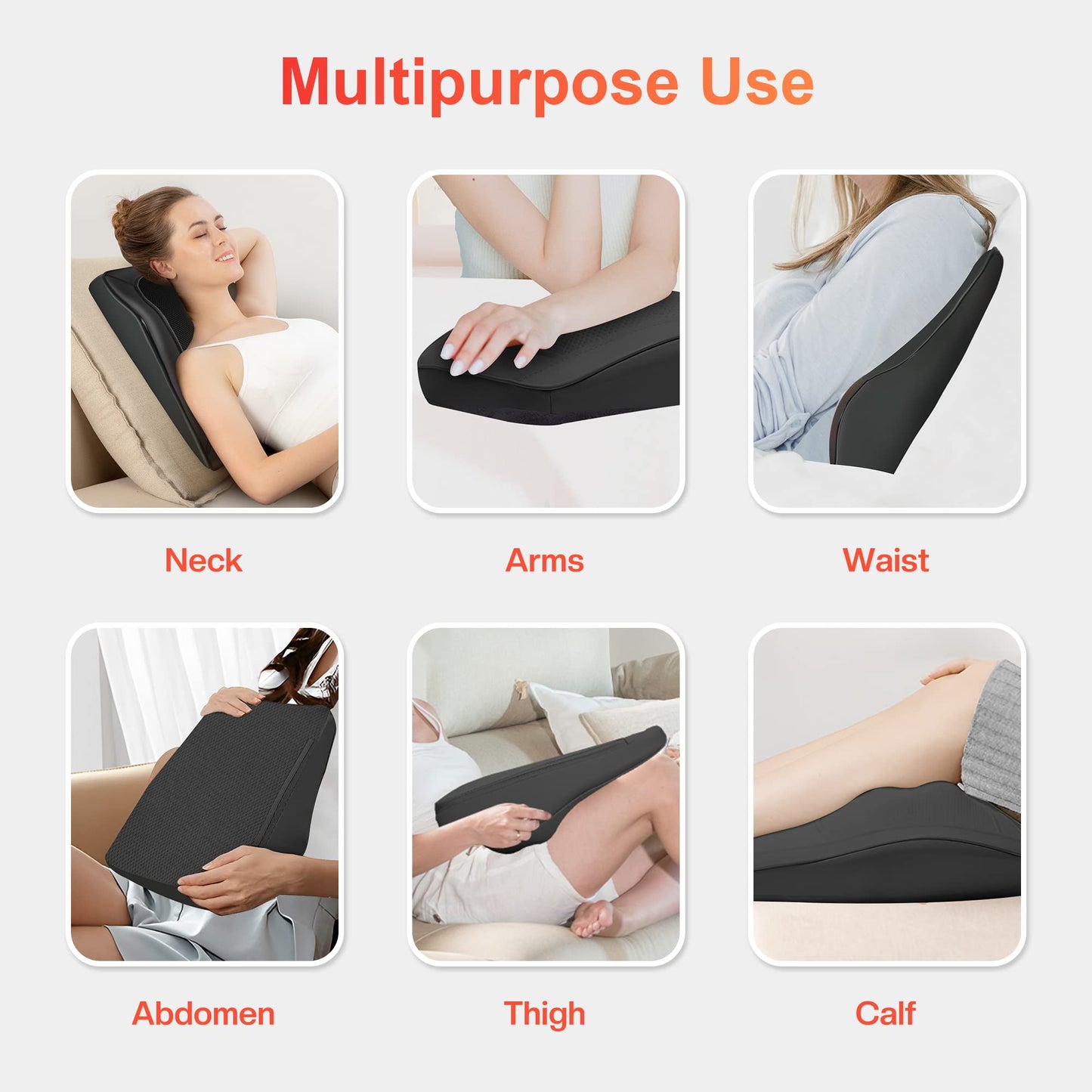 COMFIER Back Massager with Heat, Deep Tissue Shiatsu Neck and Back Massager for Pain Relief, Chair Use Massager Pillow with Adjustable Flap, Ideal Gift for Women Men