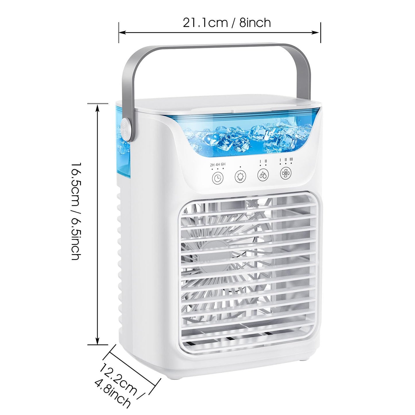 Portable Air Conditioner 3-in-1Mini Fan Cooler & Humidifier with 700 ml Top-Fill Water Tank 7-Color Night Light 2/4/6 H Timer & Ultra-Quiet Operation