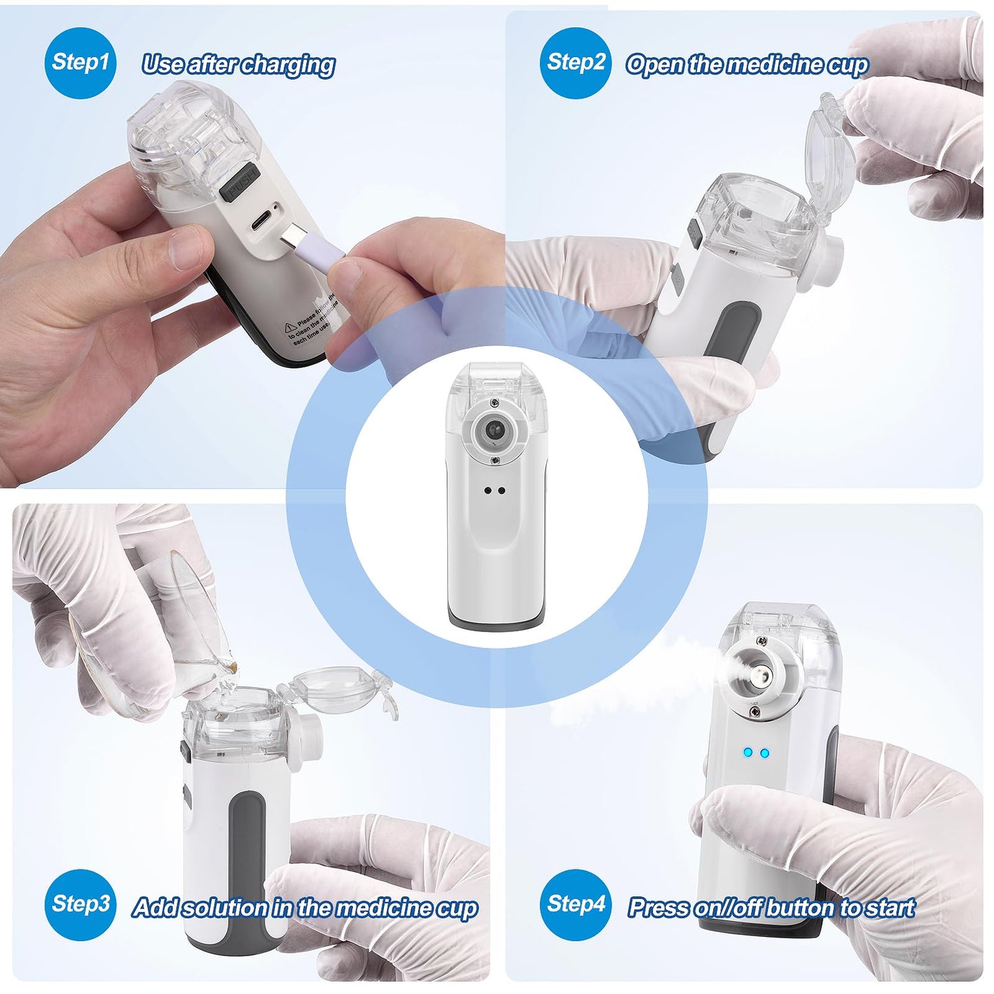 Portable Nebulizer - Mini Nebulizer Machine,Handheld Nebulizer for Breathing Problems,Nebulizer for Travel and Household Use with 1 Set Accessories