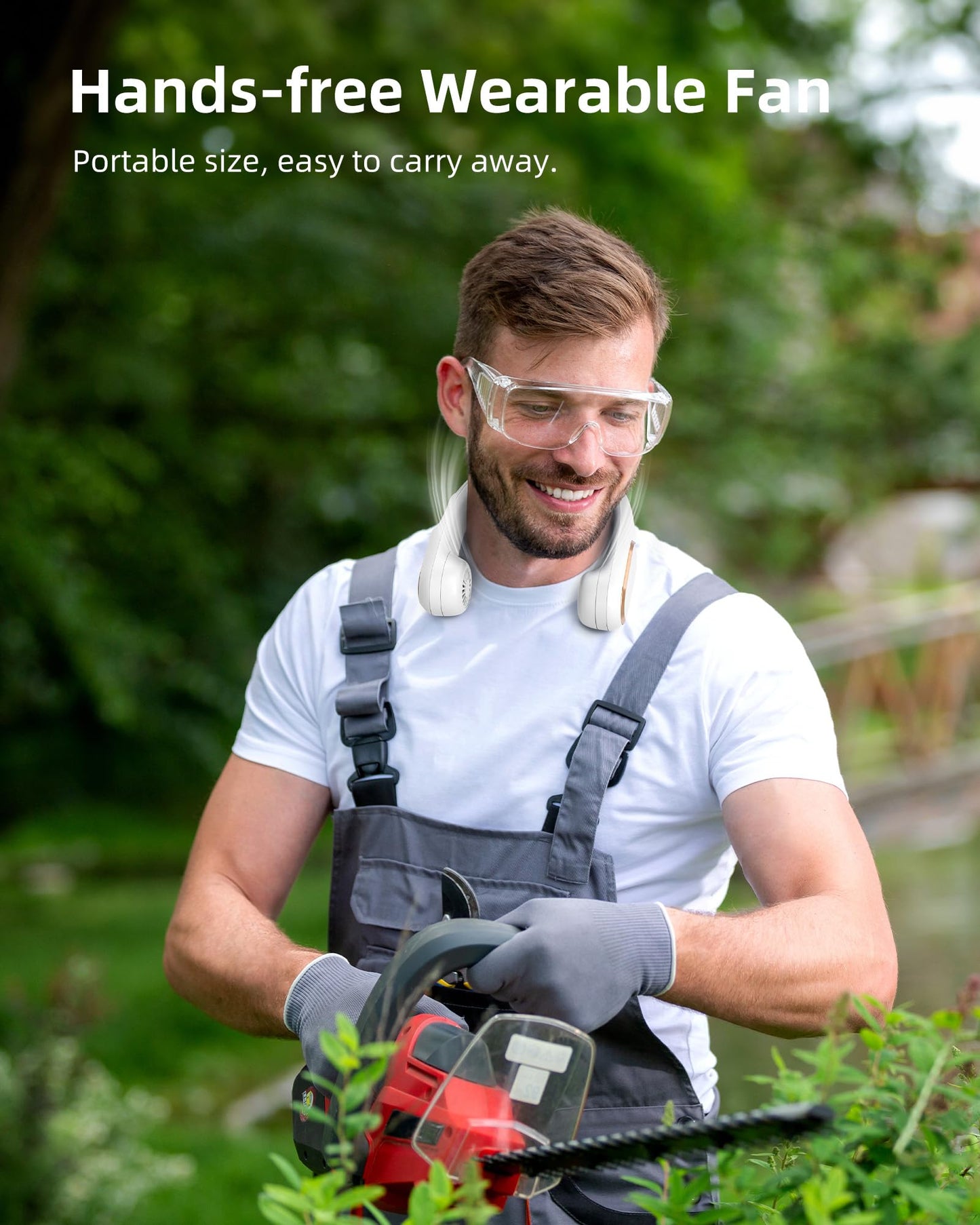 Koonie Neck Fan Rechargeable 5 Speeds, Portable Personal, Hands Free Bladeless, Battery Operated Wearable Adjustable, Screen Design, 4-12 Hours, Cooling For Travel, Outdoor, Indoor