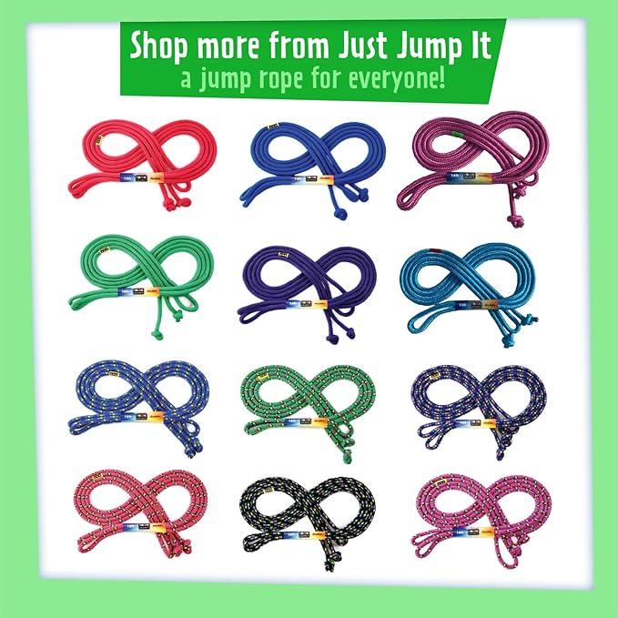 Just Jump It 16 Foot Glow in the Dark Jump Rope for Kids, Active Outdoor Youth Fitness Exercise Equipment, Braided Nylon Gym Accessories