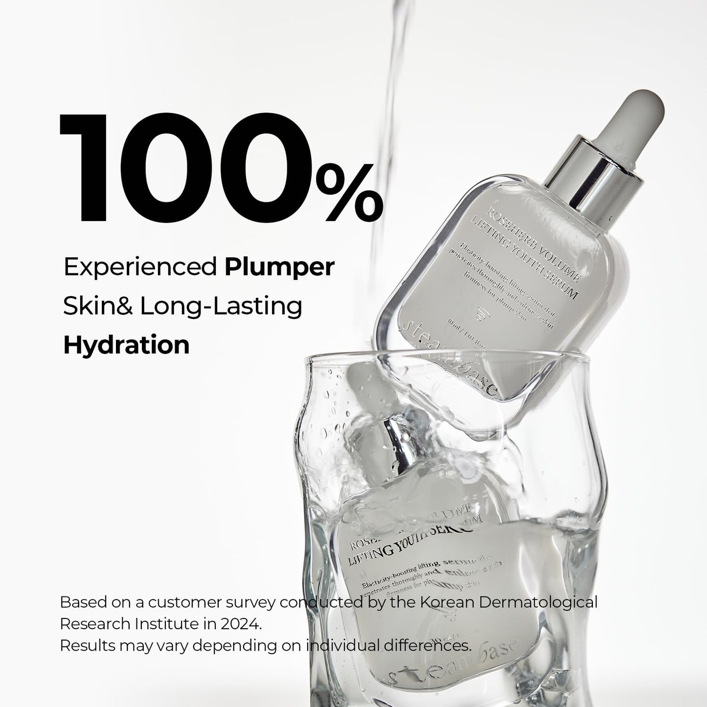 STEAMBASE Roseherb Volume Lifting Youth Serum, 1.01 fl oz - Hydrating Peptides & Rose Herb Serum for Face, Plump, Glowy Skin | Korean Skin Care, Travel Size