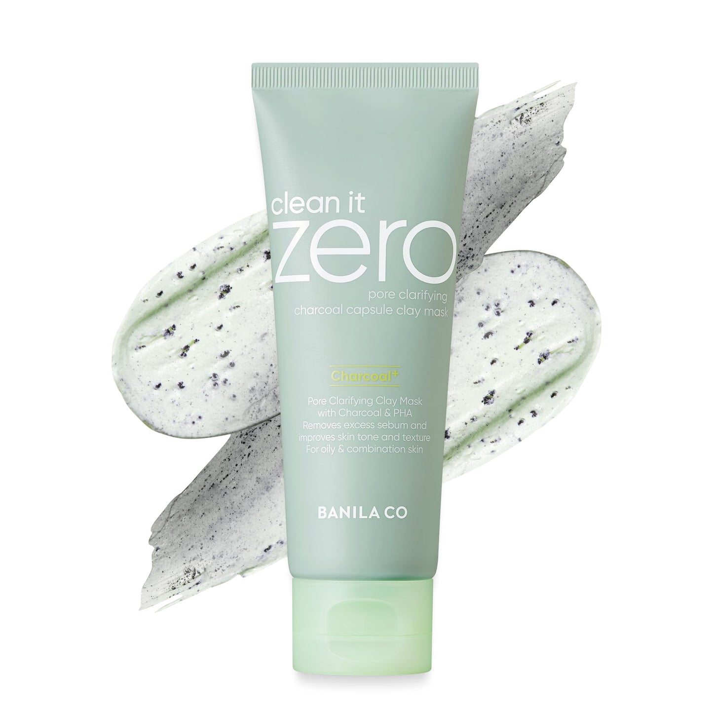 BANILA CO Clean It Zero Charcoal Capsule Pore Polish Mask | Gentle Exfoliating Facial Polish with Charcoal PHA Capsules & Green Clay | Korean Skincare for Oily & Sensitive Skin (100g / 3.53 oz)