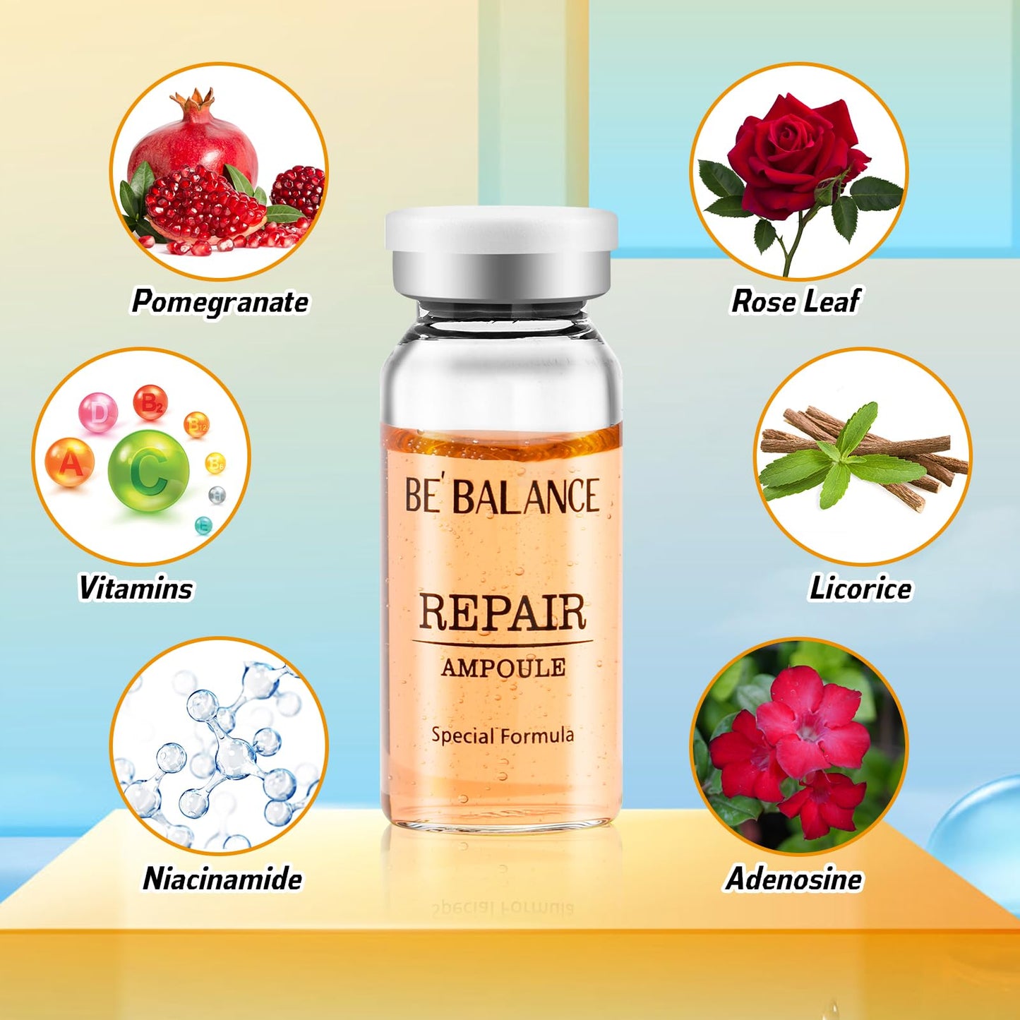 Repair Ampoule,Korean Hyaluronic Acid Serum for Skin Regeneration Serum Anti-Wrinkle and Anti-Aging Face Ampoule for Elasticity Care Helps create hydrated and smooth skin