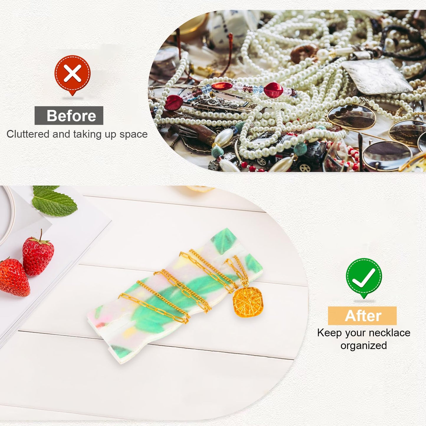 10 Pack Portable Tangle-Free Jewelry Organizer, Travel Necklace Storage Case for Chains, Pendants & Bracelets, Jewelry Containers with Card Holder, Anti-Tangle Jewelry Roll Alternative (Bees)