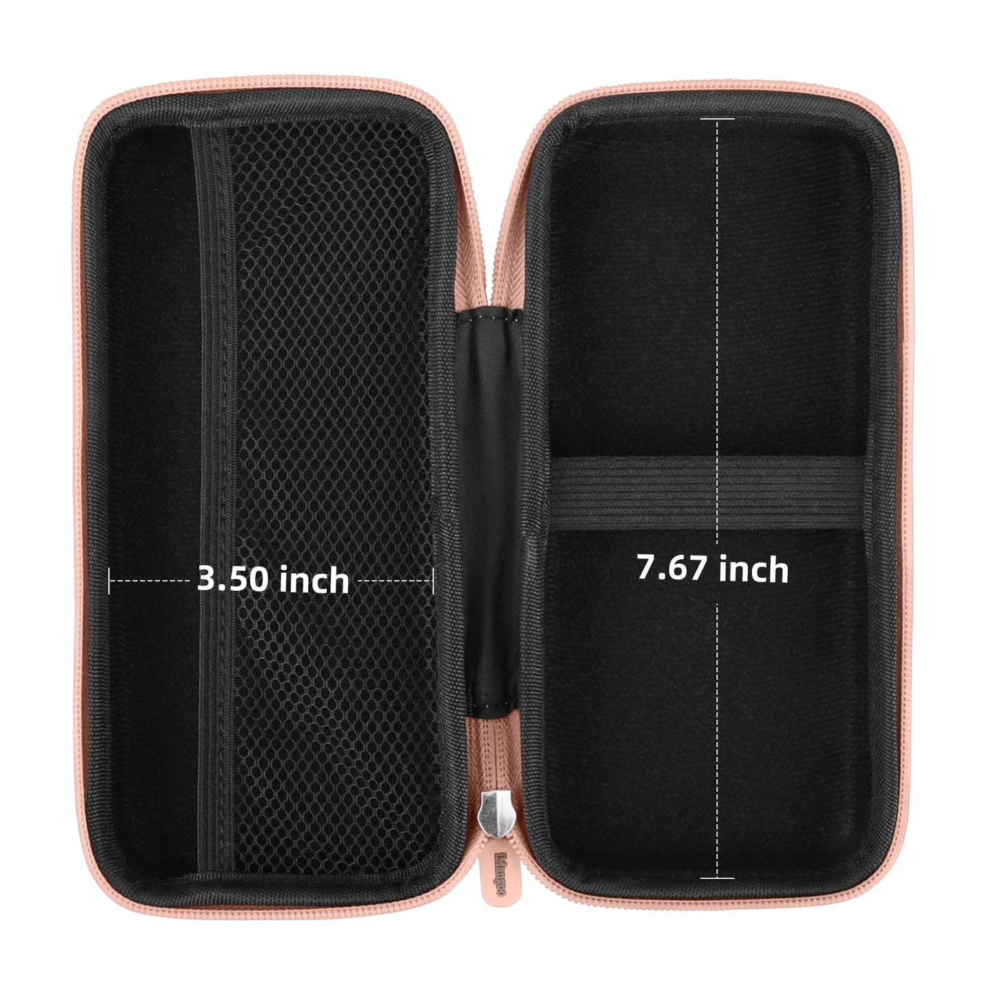 iMangoo Shockproof Travel Essentials Organizer Charger Case, Space-Optimized Zipper Electronics Accessories Pouch Tech Cord Cable Adapter Power Bank Storage for Women Men, 8.5x4.5x2 in (Rose Gold)