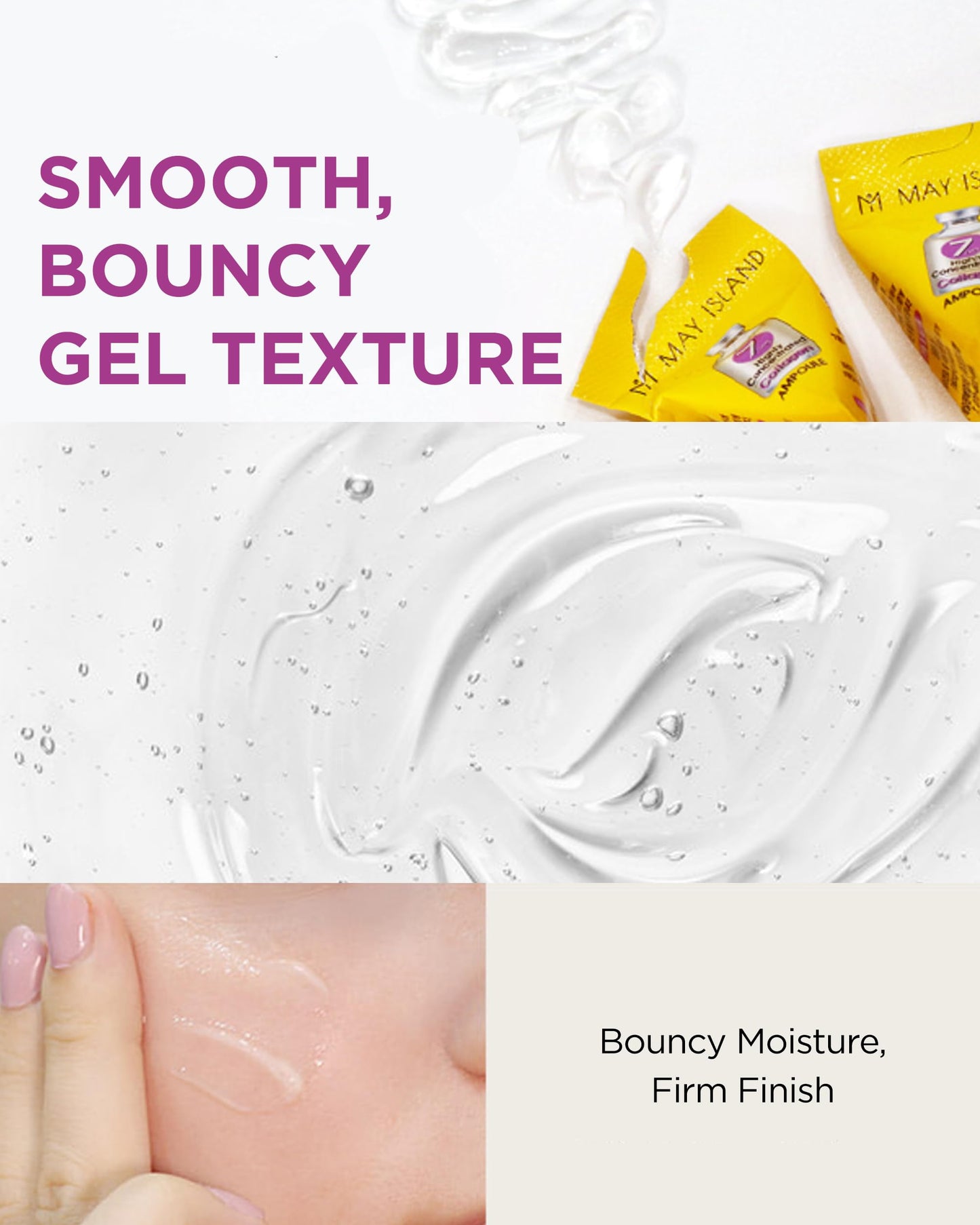 MAY ISLAND 7 Days Highly Concentrated Collagen Ampoule - Korean Intensive Firming Serum with Hydrolyzed Collagen - Single-Use Individual Gel Ampoules for Elasticity & Anti-Aging, 0.1oz. x 12 Pack