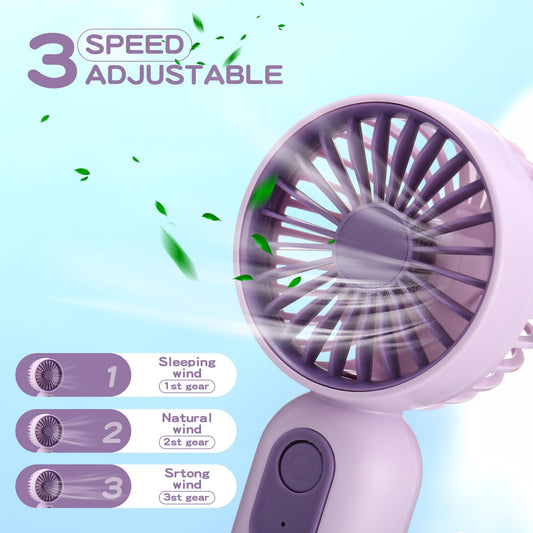 Rossesay Mini Portable Fan Bulk Cute Handheld Lightweight Small Little Personal Hand Eyelash Fan 3 Speeds USB Rechargeable for Women Men Indoor Outdoor Makeup Travel Camping(Multicolor,6 Pcs)