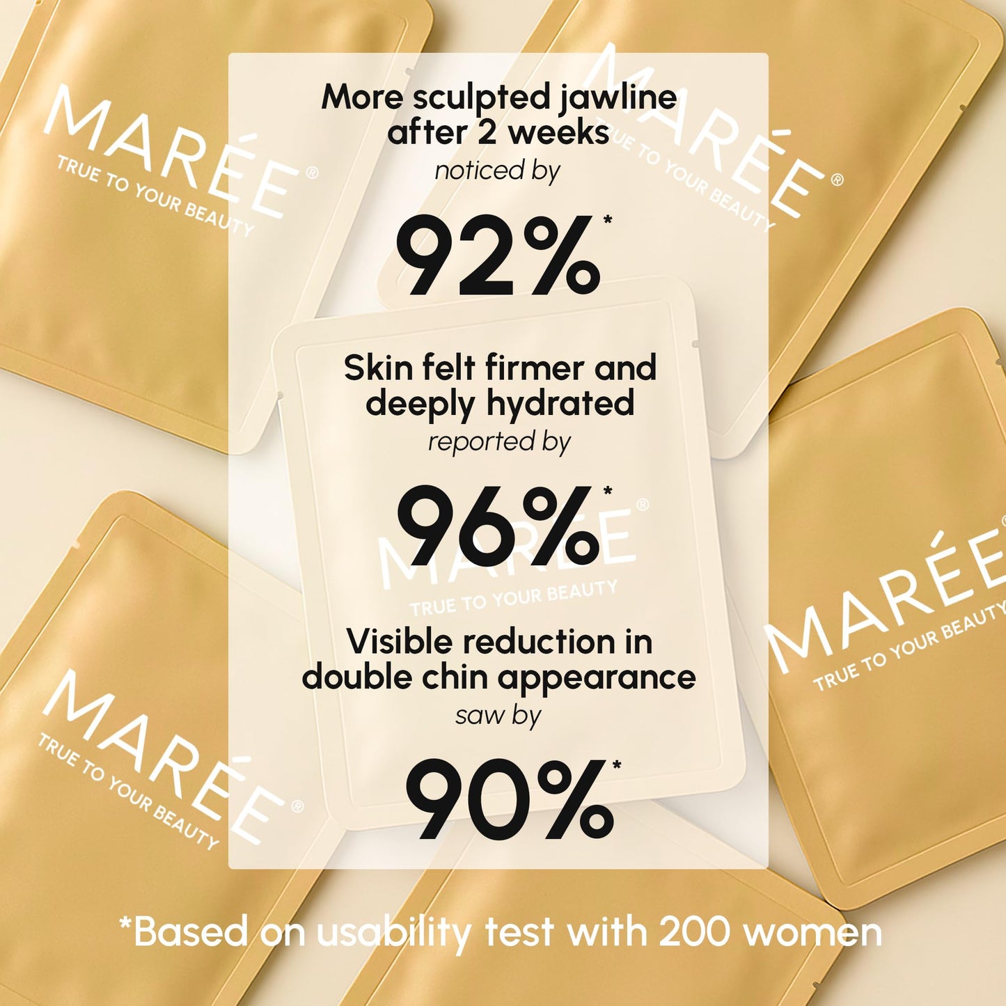 MAREE V Line Lifting Mask with 24K Gold – Deep Collagen Face Mask for Women – Jawline Shaper Mask with Retinol & Hyaluronic Acid – Neck Tightening & Firming - Double Chin Strap for Face Lift