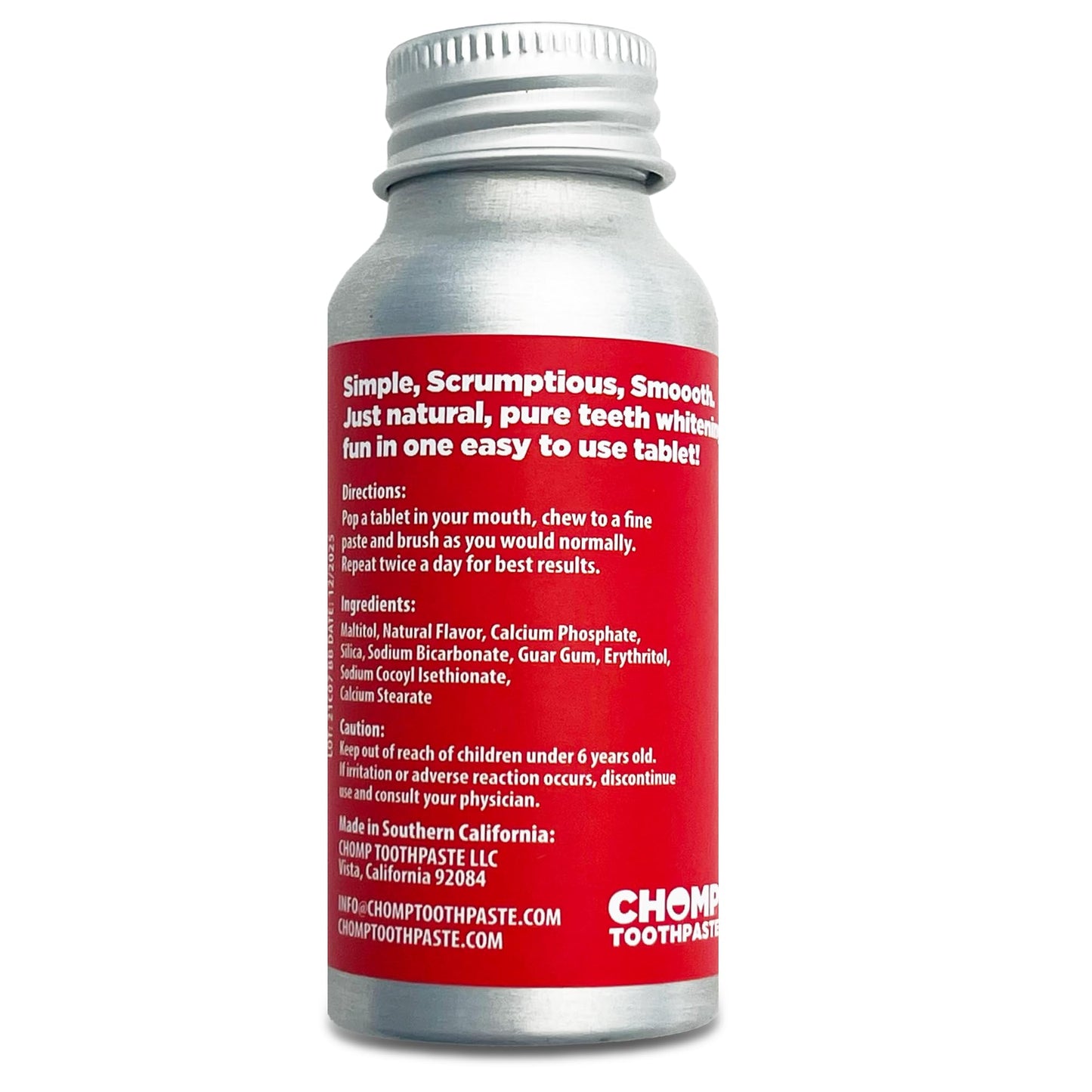 Chomp Toothpaste Tablets Cinnamon, Whitening 60 Count