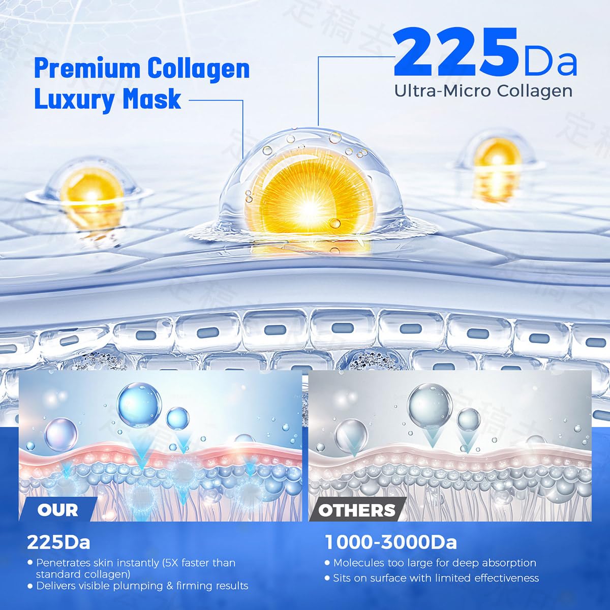 7 Pack Collagen Face Mask Deep Hydrating Overnight Facial Mask with Hyaluronic Acid Moisturizing Skincare Hydrogel Mask for Hydrating, Firming & Brightening