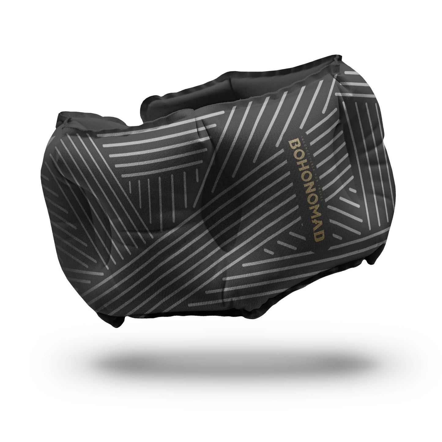 Inflatable Neck Pillow for Travel, Adjustable Blow Up Neck Support Pillow for Airplane, Car, Train, Bus, Office, Home, Compact Portable Travel Pillow for Sleeping, Napping, Black