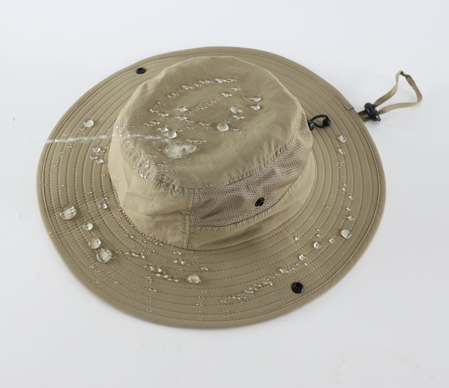 Home Prefer UPF50+ Mens Sun Hat Wide Brim Womens UV Protection Beach Bucket Hat Airy Fishing Hat Hiking Snap Up Cowboy Hat (Light Vert Khaki)