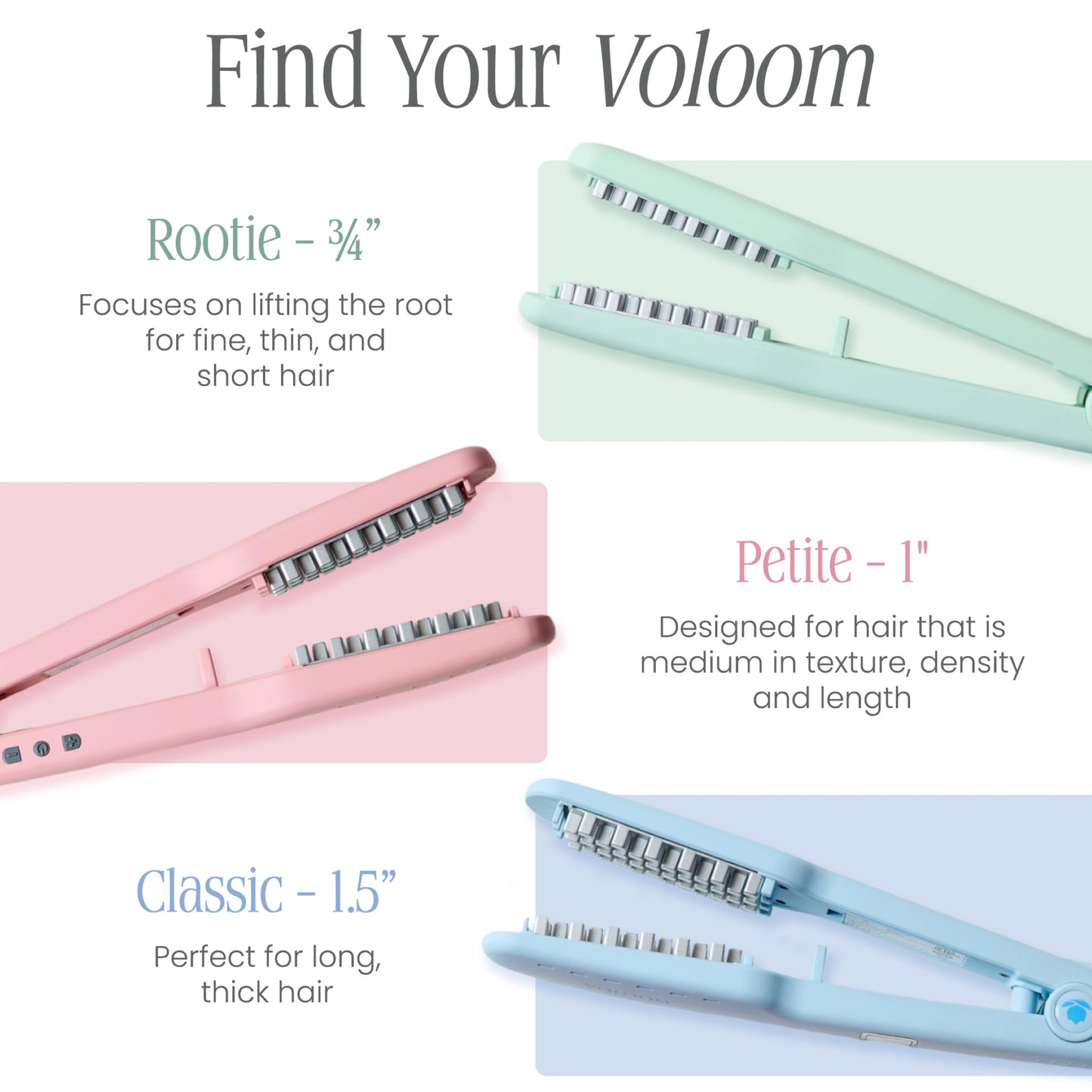 VOLOOM Classic 1-1/2” Inch Professional Volumizing Ceramic Flat Iron - Hair Volumizer & Styling Tool with Adjustable Temp & Auto Shut-Off for Lasting Volume for Thicker Hair - Heat Resistant Case