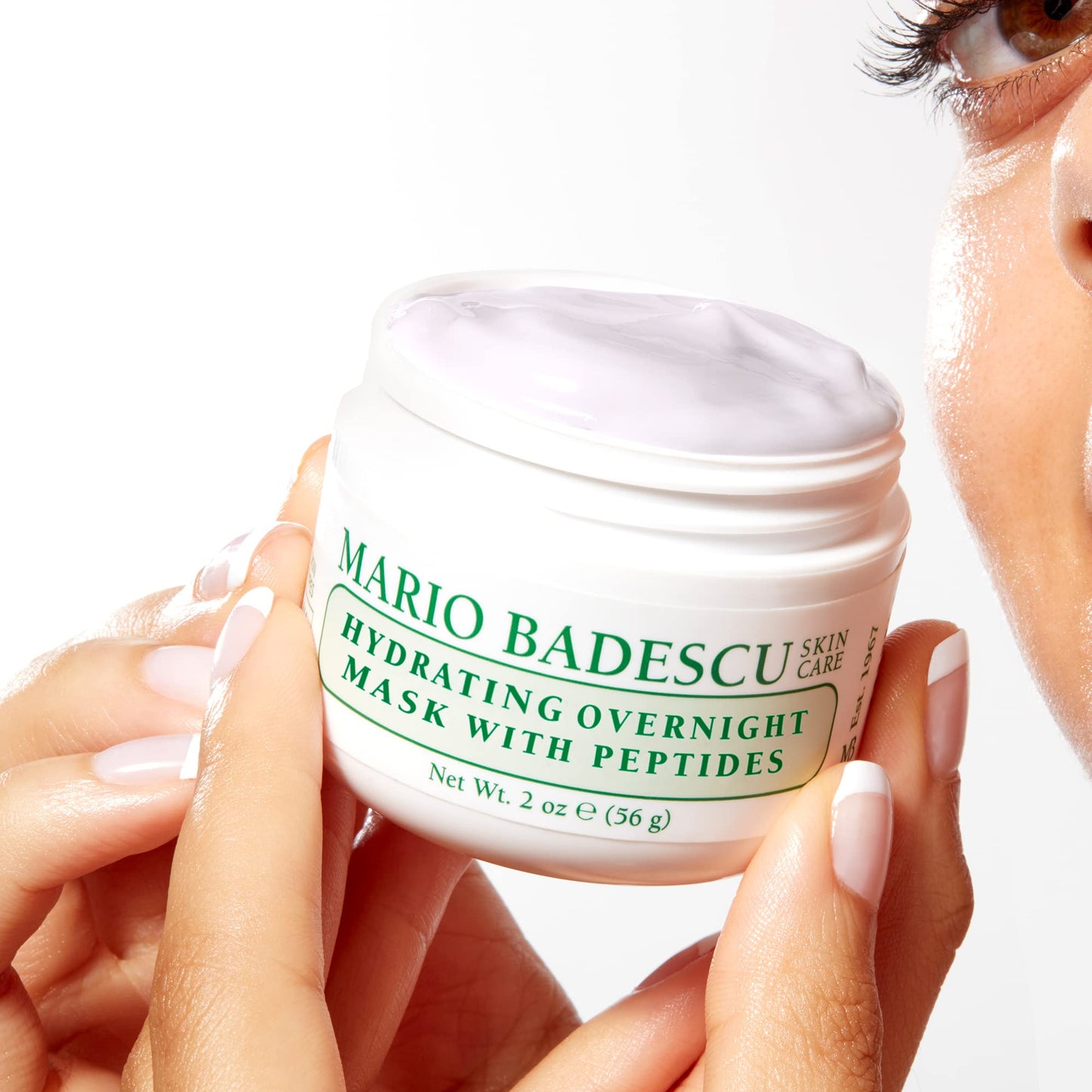 Mario Badescu Hydrating Overnight Mask with Peptides for All Skin Types | Anti-Aging Sleep Mask that Hydrates | Formulated with Palmitoyl Pentapeptide-4 and Palmitoyl Tetrapeptide-7| 2 fl OZ