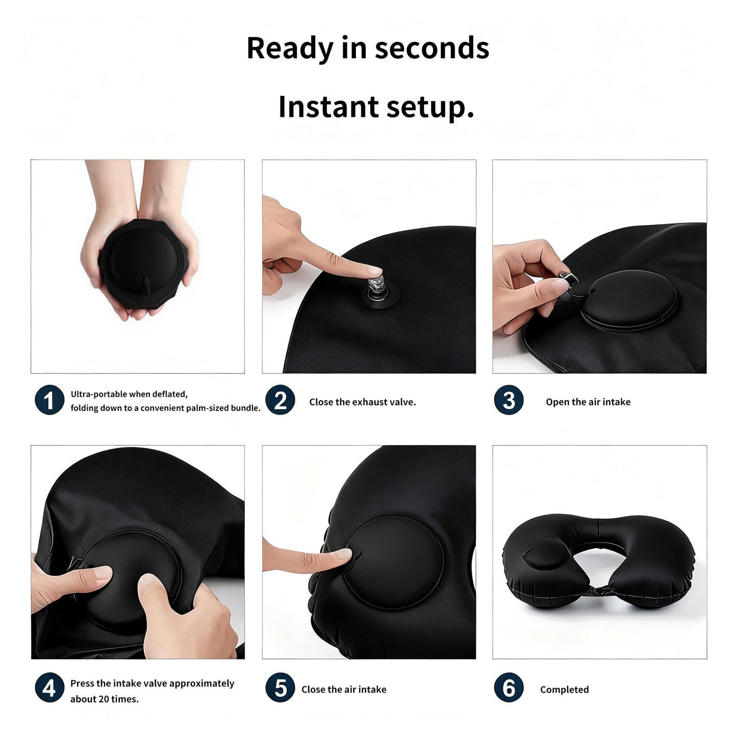 Portable Ultimate Comfort Set for Plane Sleep Kit at Plane,2 Inflatable Travel Pillows,Foot Rest Hammock,Eye Mask Ear Plugs for Airplane Flight Essentials for Seat Airplane Gadgets for Sleep Comfort