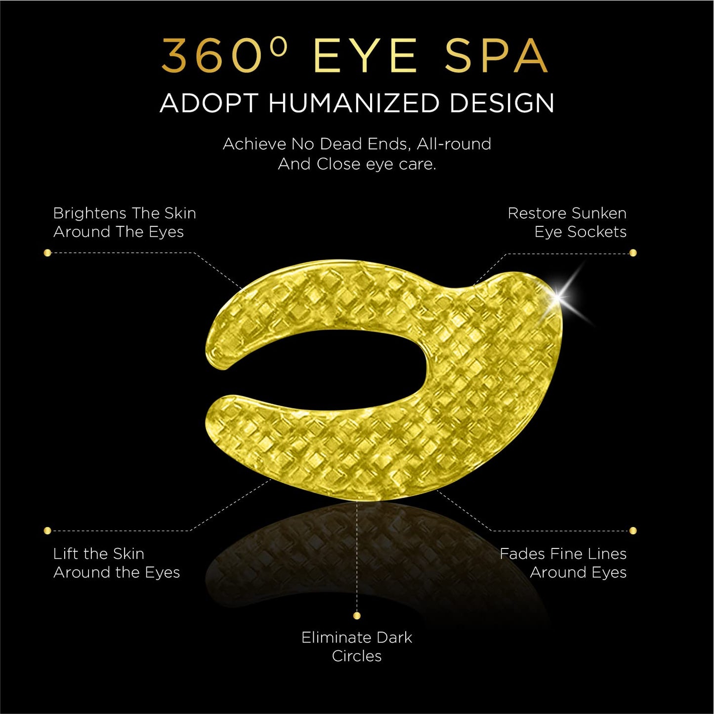 Eye Patches for Puffy Eyes - Under Eye Mask Dark Circles and Puffiness- Gold under Eye Patches, Collagen Eye Pads, Eye Bags Treatment for women or men