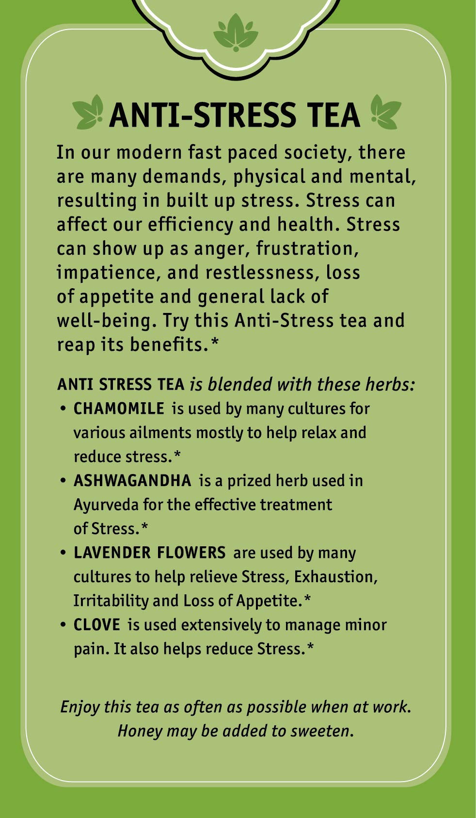 Herbal Cup Ayurveda Tea, Organic Anti-Stress, No Caffeine Herbal Supplement (Anti-Stress, 16 Count (Pack of 1))