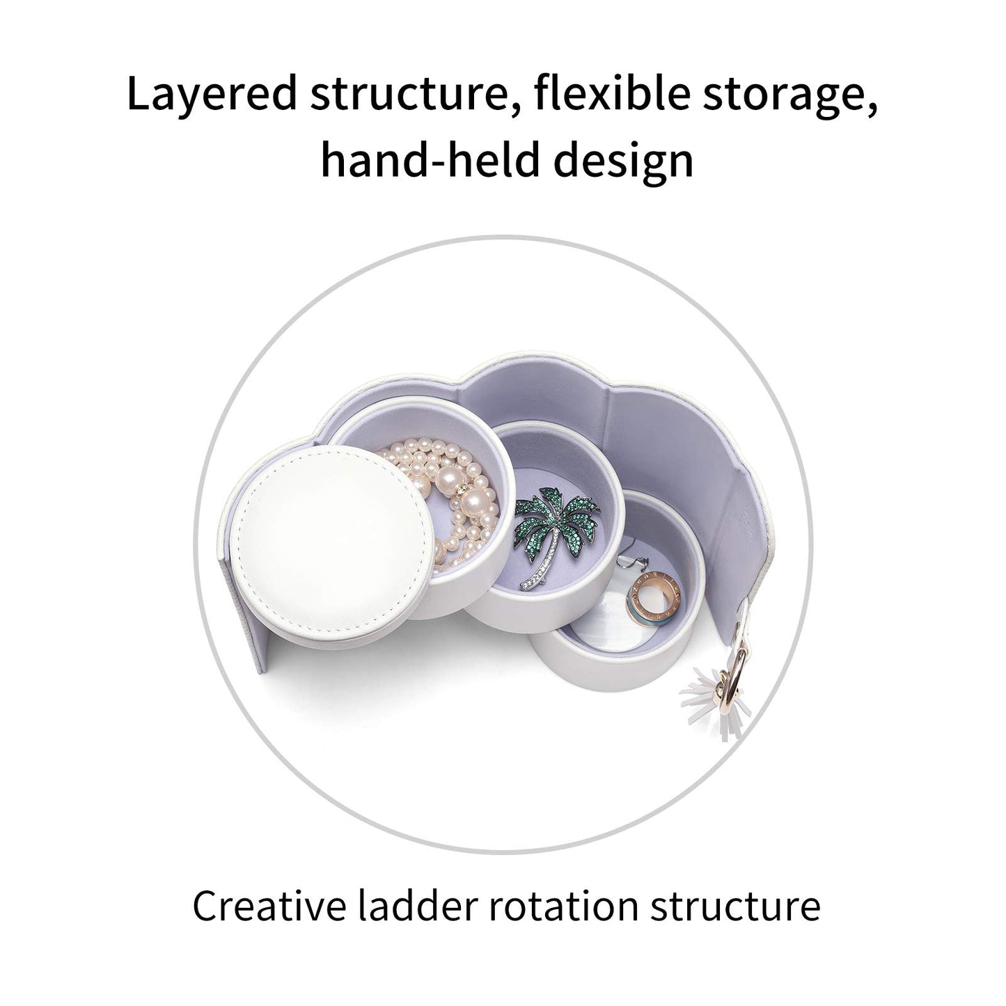 Vlando Wedding Gifts for Women, Travle Jewelry Organizer, Bridal Shower Gifts, Bridesmaid Gifts for Bride, Bridesmaid Proposal, Wedding Gifts, Travel Jewelry Case - White