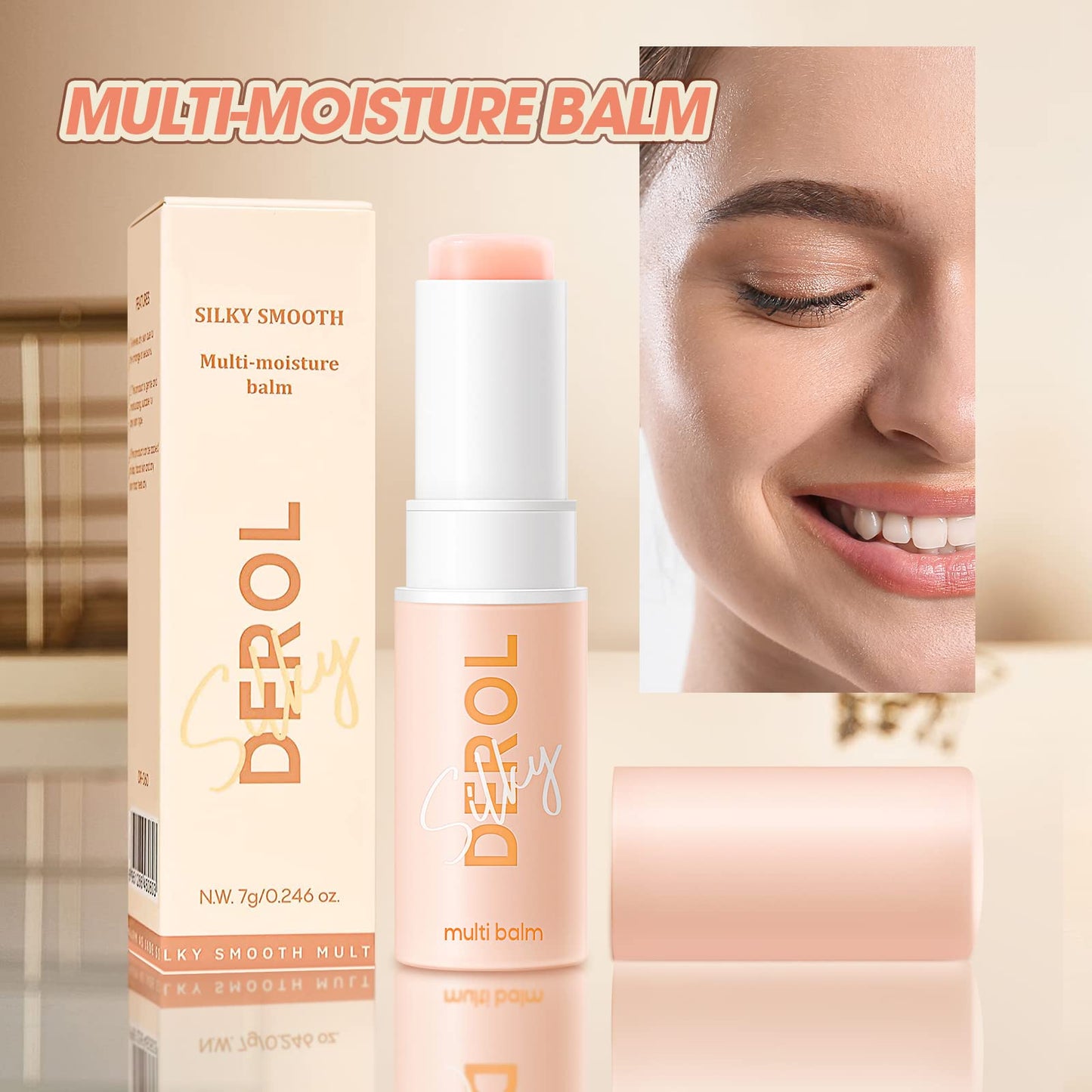 LOKFAR 2PCS Wrinkle Repair Moisturizing Multi Balm Stick, Anti-wrinkle Face Balm Eye Balm Body Hydrating Face Moisturizer, Wrinkle Balm Stick Face Skin Collagen Moisturizer for Dry Skin (7g/0.246 oz)