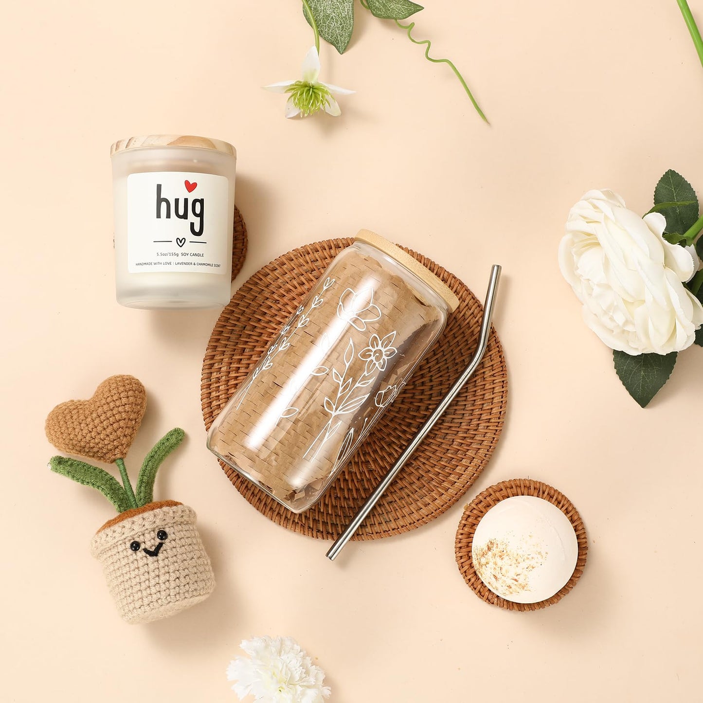 Get Well Gift Box for Women - Hugs & Healing Luxury Care Package for Her, Feel Better Soon Basket - Sympathy and After Surgery Recovery Gifts - Thinking of You