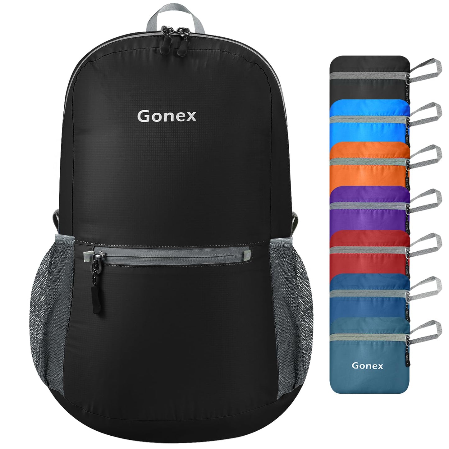 Gonex Ultra Lightweight Packable Backpack Daypack Handy Foldable Camping Outdoor Travel Cycling School Backpacking(Black)