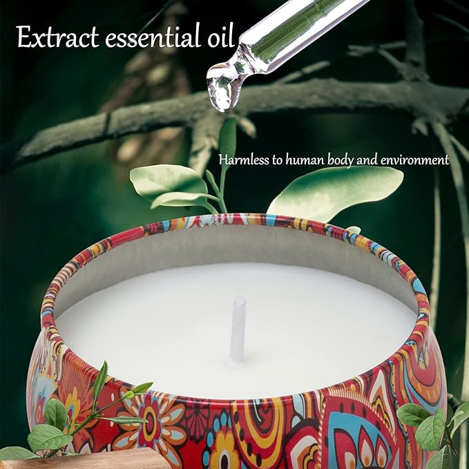 2 Pack Scented Candles Set, Classic 2.5 oz Fresh Sandalwood and Jasmine Aromatherapy Candles for Home Scented, Natural Soy Candles Gifts for Women, Portable Small Candles Gift for Christmas