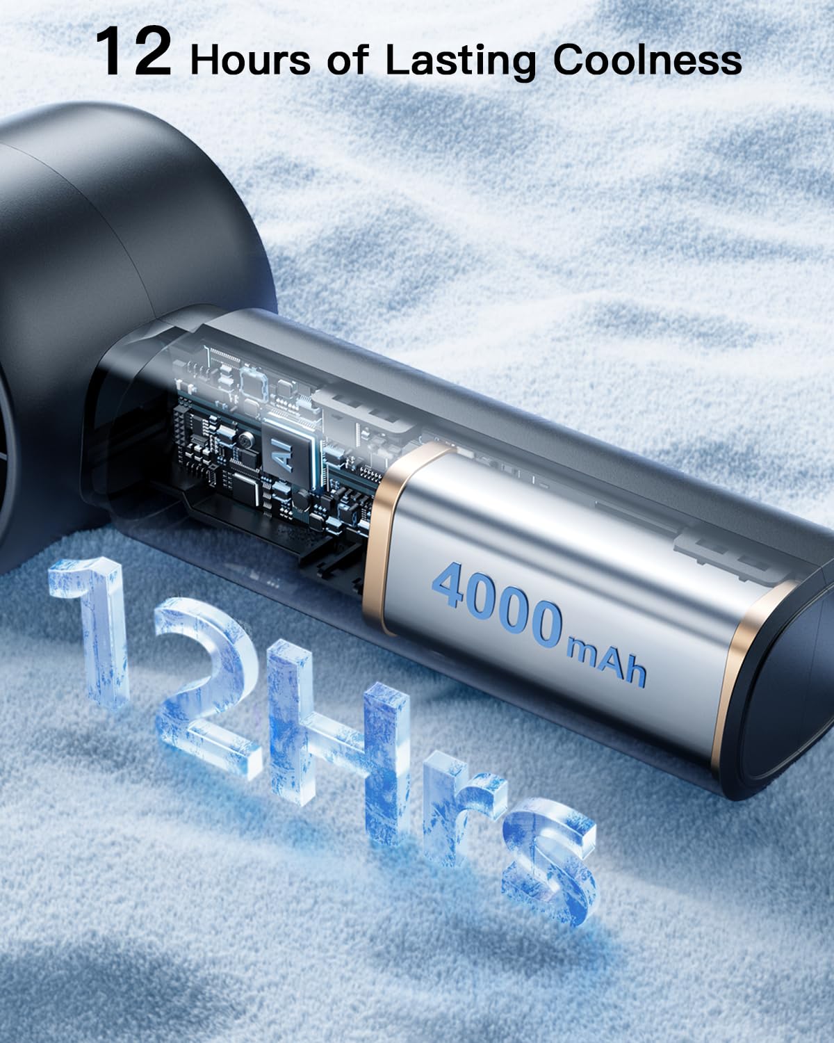 coldSky Portable Handheld Turbo Fan,5 Speeds High Speed Personal Fan With Digital Display,4000mAh Rechargeable Small Fans Max 12Hrs Cooling Fans For Outdoor, Travel Essentials