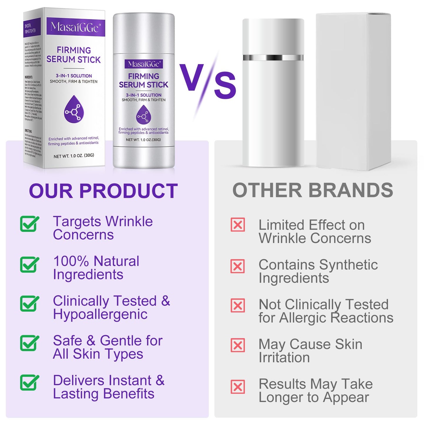 Firming Serum Stick with Retinol, Firming Stick for Face and Neck for Deep Wrinkles, Retinol Skin Booster Serum Stick, Skin Tight, Lifting Sagging Skin,Anti Aging,Reduce Wrinkles & Fine Lines, Nourish